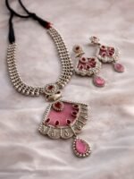 Antique Pink Stone Jewellery Set