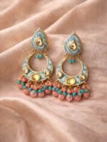 Blue Meenakari Chandbalis - Image 3