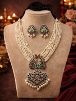 Bridal Polki Pearl Long Necklace Set