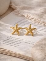 Gold Starfish Earrings - Image 3