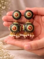 Handpainted Pearl Jhumkas - Image 3