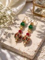 Meenakari Bead Drop Earrings - Image 2