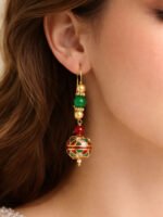 Meenakari Bead Drop Earrings - Image 3