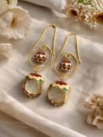Meenakari Stone Drop Earrings - Image 3