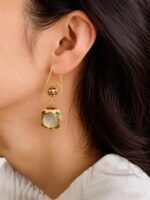 Meenakari Stone Drop Earrings - Image 2