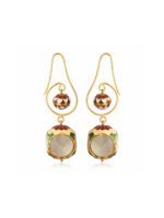 Meenakari Stone Drop Earrings - Image 4