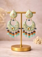 Mint Meenakari Beaded Chandbalis