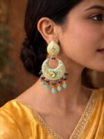 Mint Meenakari Beaded Chandbalis - Image 2