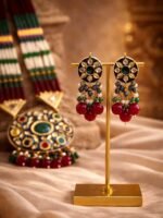 Multicolor Kundan Beaded Long Necklace Set - Image 3