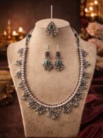 Oxidised Bridal Stone Necklace Jewellery Set