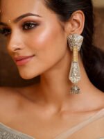 Oxidised Silver Jhumka Earrings - Image 3