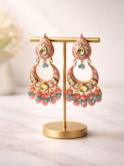 Pastel Meenakari Chandbalis