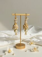 Pearl Gold Jhumka Earrings - Image 3