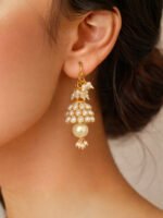 Pearl Gold Jhumka Earrings - Image 2