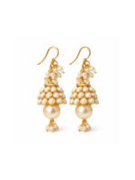 Pearl Gold Jhumka Earrings - Image 4