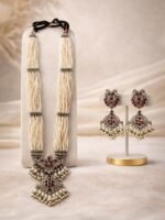 Pearl Polki Long Necklace Set