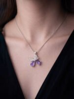 Daisy Purple Butterfly Pendant Necklace for Women - Image 2