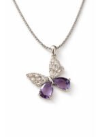 Daisy Purple Butterfly Pendant Necklace for Women - Image 4