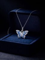 Designer Blue Butterfly Charm Necklace