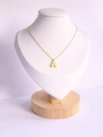 Gold 'A' Letter Pendant Necklace - Image 3