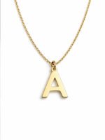 Gold 'A' Letter Pendant Necklace - Image 4