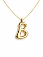 Gold 'B' Wishbone Pendent Necklace - Image 4