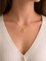 Gold 'D' Letter Pendant Necklace - Image 2