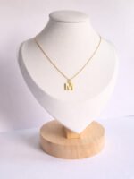 Gold 'M' Letter Pendant Necklace Set - Image 3