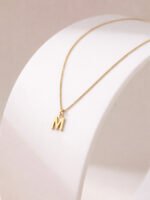 Gold 'M' Letter Pendant Necklace Set