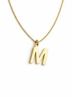 Gold 'M' Letter Pendant Necklace Set - Image 4