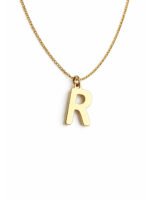 Gold 'R' Letter Pendant Necklace - Image 4