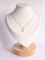 Gold 'R' Letter Pendant Necklace - Image 3