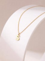 Gold 'S' Letter Pendant Necklace
