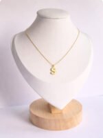 Gold 'S' Letter Pendant Necklace - Image 3
