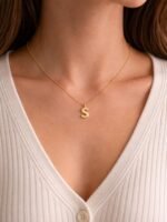 Gold 'S' Letter Pendant Necklace - Image 2