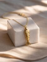 Golden Fish Charm Pendant Necklace - Image 2