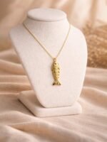 Golden Fish Charm Pendant Necklace - Image 3