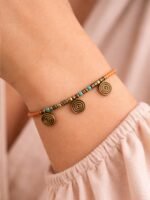 Coral Turquoise Boho Charm Bracelet - Image 2