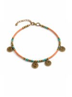 Coral Turquoise Boho Charm Bracelet - Image 4
