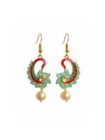 Meenakari Pearl Drop Earrings - Image 4