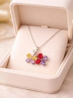 Multicolor Floral Pendant Necklace for Women