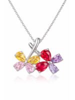 Multicolor Floral Pendant Necklace for Women - Image 4
