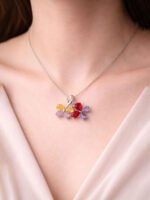 Multicolor Floral Pendant Necklace for Women - Image 2