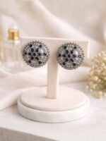 Oxidised Blue Stone Studs