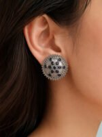 Oxidised Blue Stone Studs - Image 2