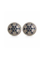Oxidised Blue Stone Studs - Image 4