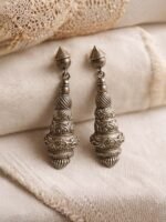 Oxidised Long Drop Earrings - Image 3