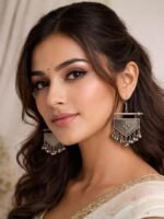 Oxidised Tribal Dangle Earrings - Image 2