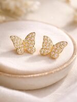 Pearl Butterfly Stud Earrings - Image 3