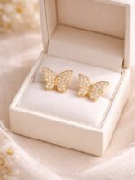 Pearl Butterfly Stud Earrings